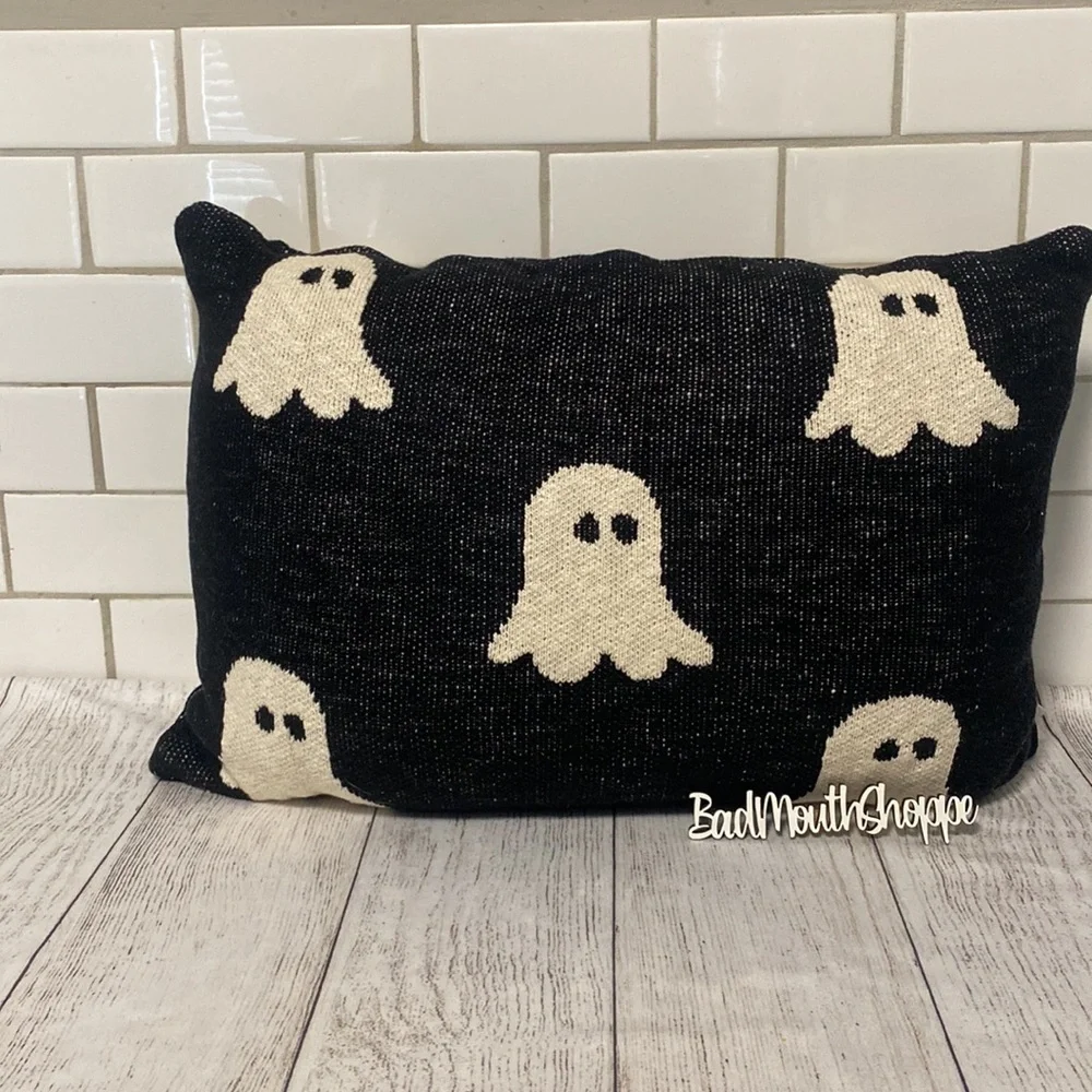 Rachel Zoe Black and White Knit Ghost Throw Pillow (1)